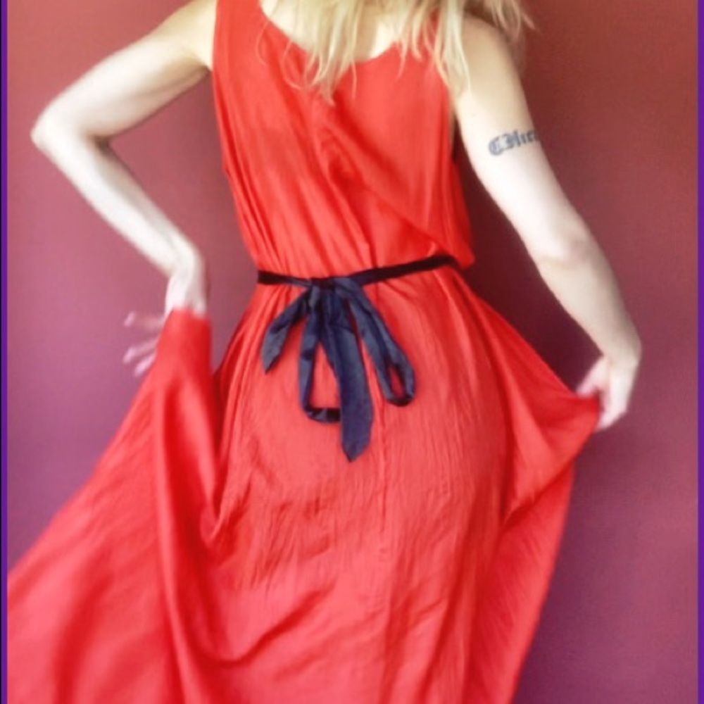 1990s red maxi dress